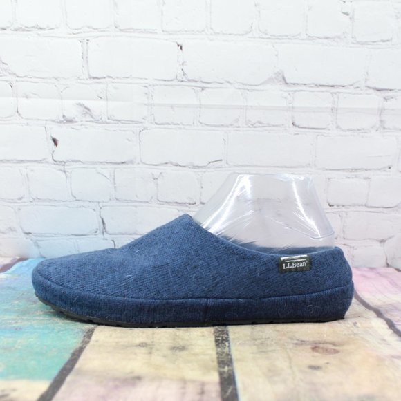 L.L. Bean Shoes - LL Bean Bright Navy Sweater Fleece Cozy Slippers Scuff Size 9 M